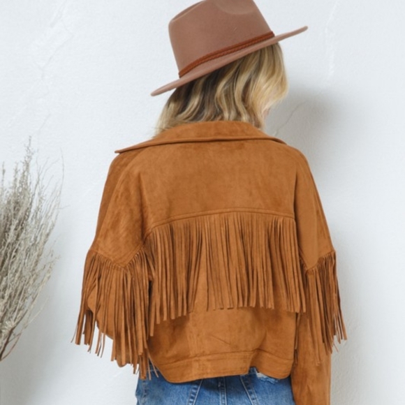 Tan Fringe Jacket NWT - Picture 4 of 7